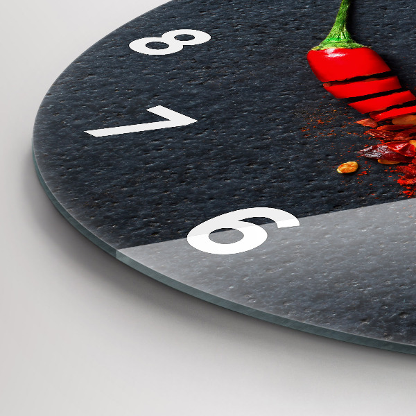 Reloj de pared redondo Pimiento rojo picante