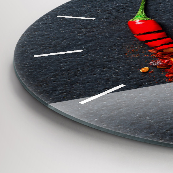 Reloj de pared redondo Pimiento rojo picante