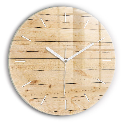 Reloj de cristal redondo Tablas de madera