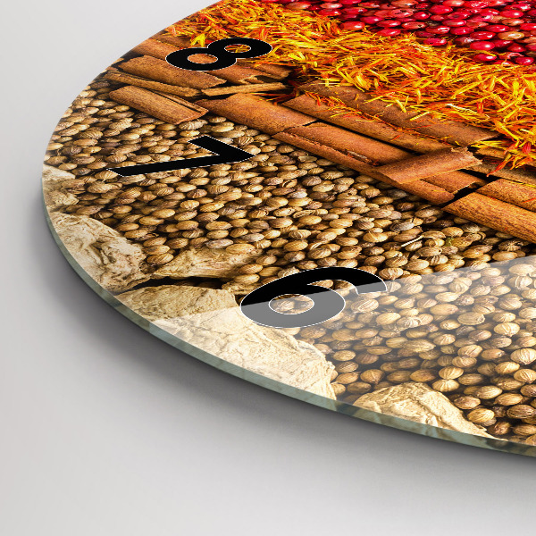 Reloj redondo pared Filas de especias