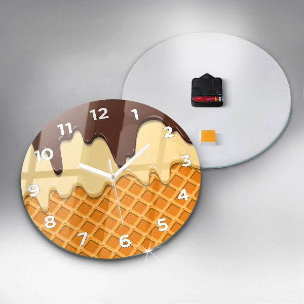 Reloj de cristal redondo Barquillo y helado