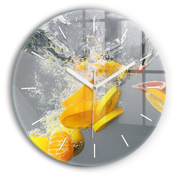 Reloj redondo pared Cítricos en agua