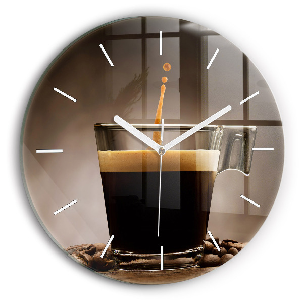 Reloj de cristal redondo Taza de café
