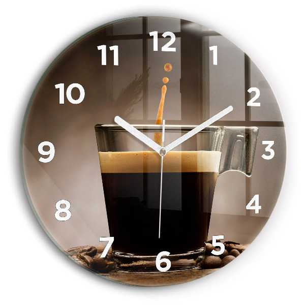 Reloj de cristal redondo Taza de café