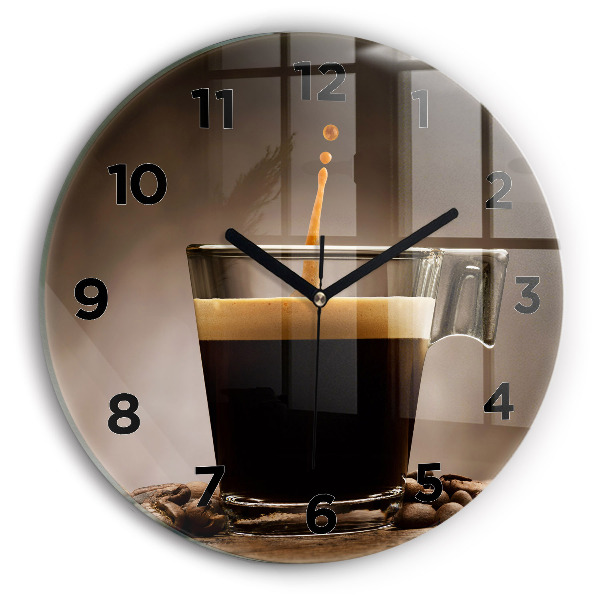 Reloj de cristal redondo Taza de café