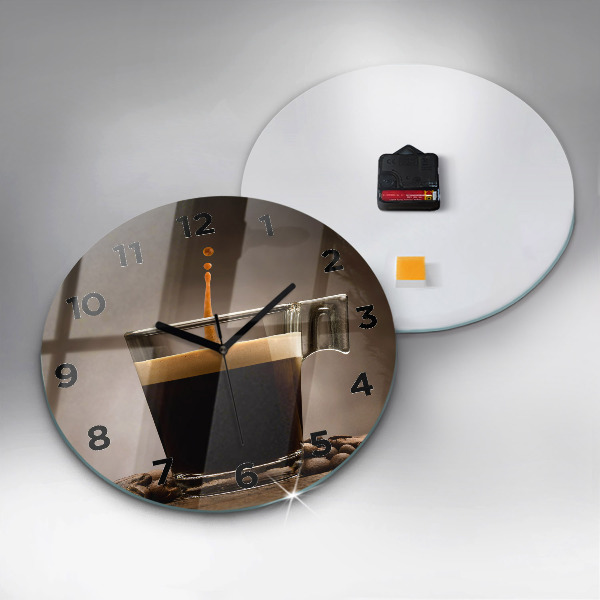 Reloj de cristal redondo Taza de café