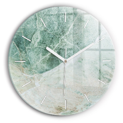 Reloj de cristal redondo Textura de piedra de mármol