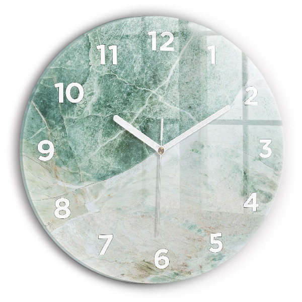 Reloj de cristal redondo Textura de piedra de mármol