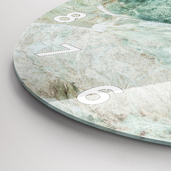 Reloj de cristal redondo Textura de piedra de mármol