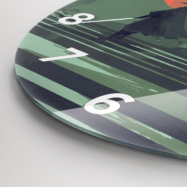 Reloj de cristal redondo Samurai en el bosque