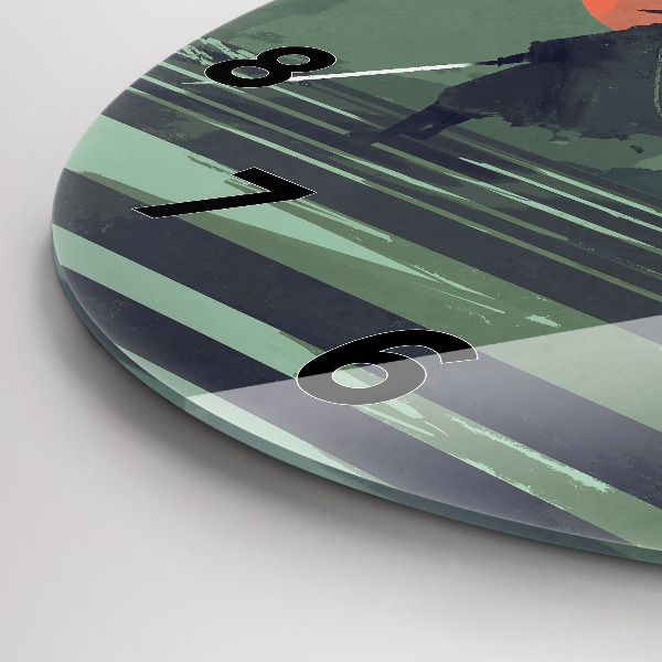 Reloj de cristal redondo Samurai en el bosque