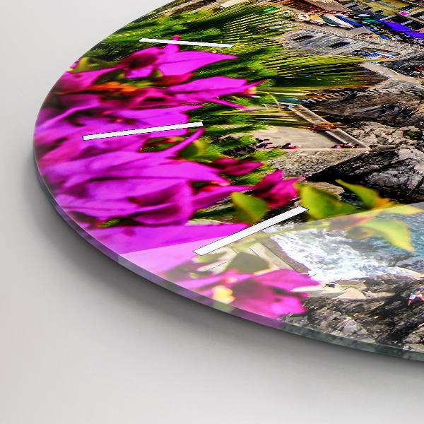 Reloj de pared redondo Costa de Cinque Terre