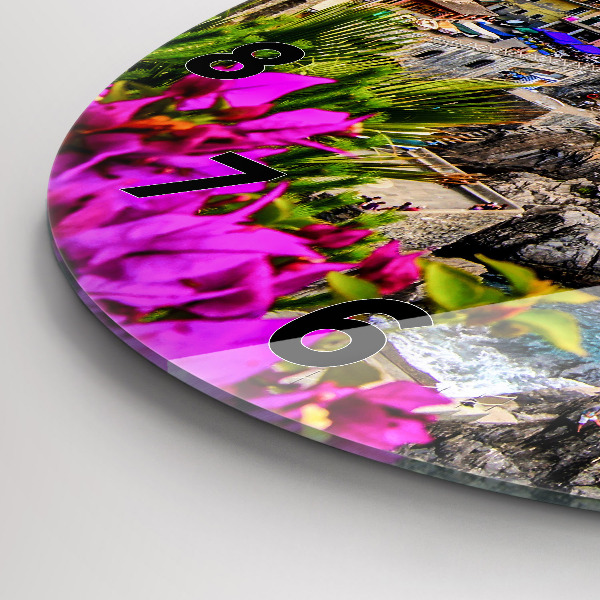 Reloj de pared redondo Costa de Cinque Terre