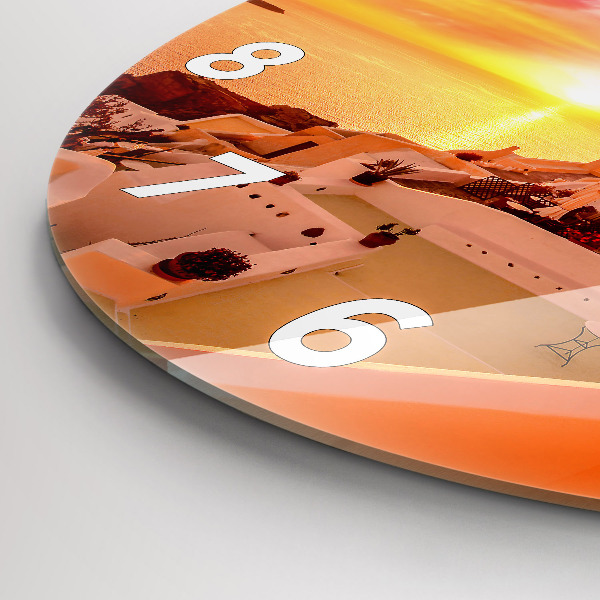 Reloj redondo pared Antiguo molino de viento en Santorini