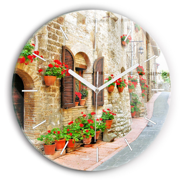 Reloj de pared redondo Calle pintoresca