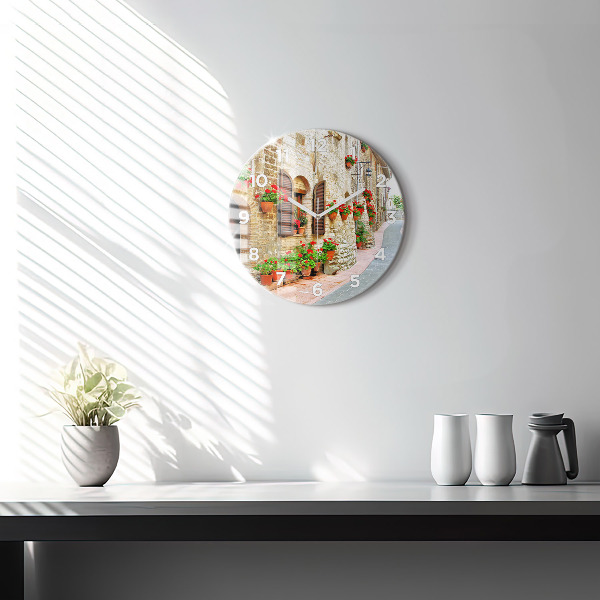 Reloj de pared redondo Calle pintoresca