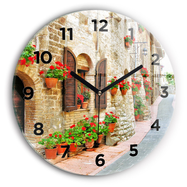 Reloj de pared redondo Calle pintoresca