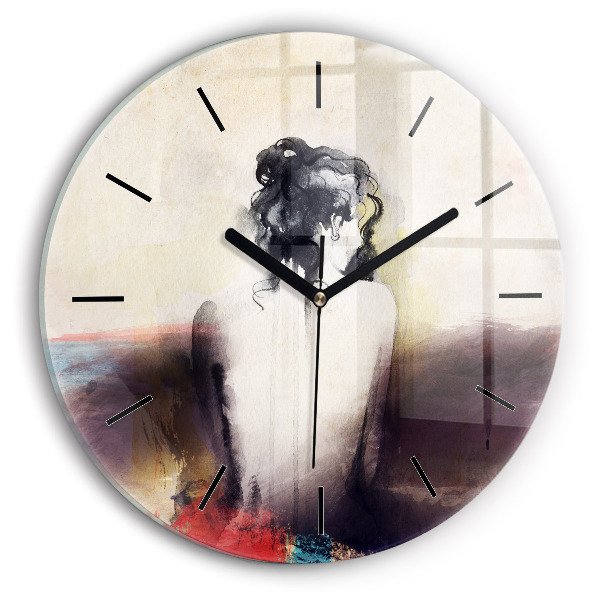 Reloj de pared redondo Retrato abstracto de una mujer