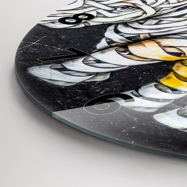 Reloj de cristal redondo Rinoceronte abstracto