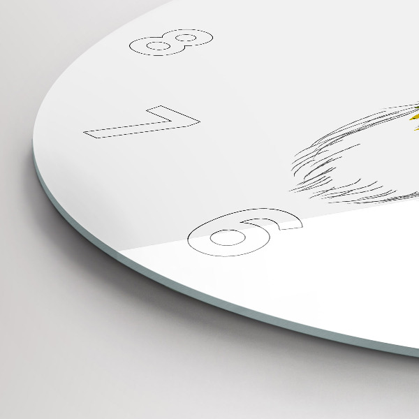 Reloj de pared redondo Cabeza de ciervo coloreada