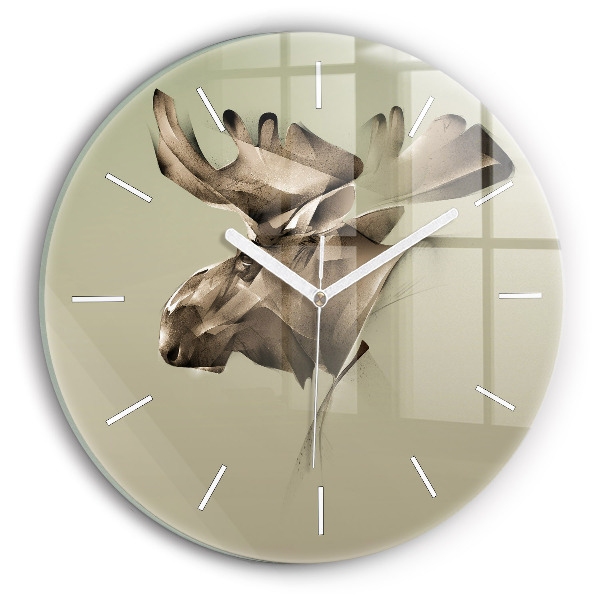 Reloj de pared redondo Alce gráfico