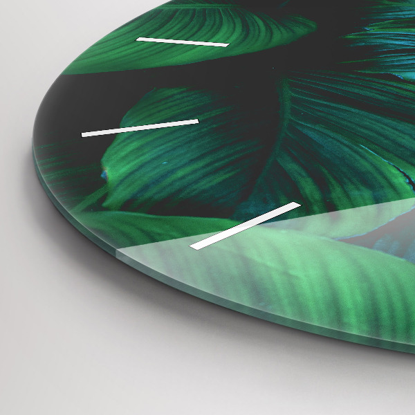 Reloj redondo pared Hojas de la naturaleza