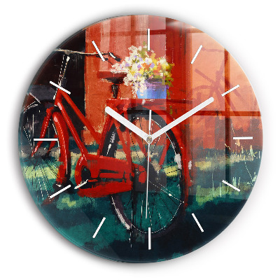 Reloj de pared redondo Bicicleta pintada