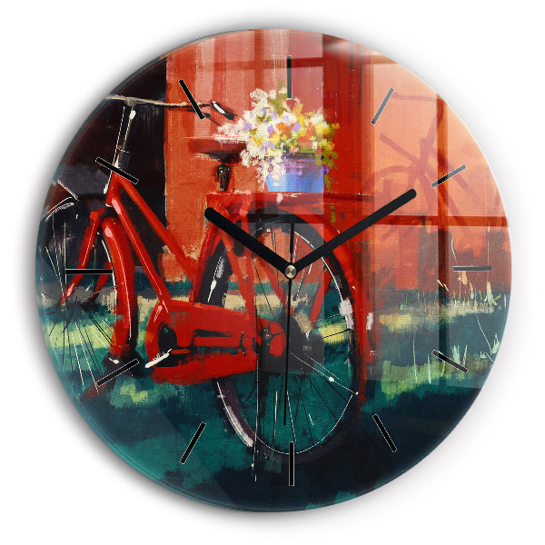 Reloj de pared redondo Bicicleta pintada