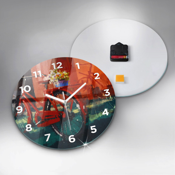 Reloj de pared redondo Bicicleta pintada