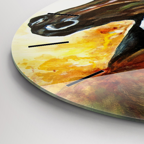 Reloj de pared redondo Dos caballos pintados