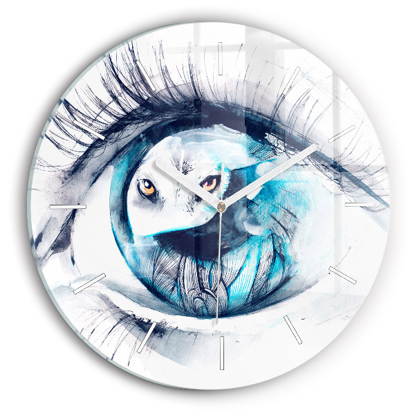 Reloj de pared redondo Ilustración de un lobo