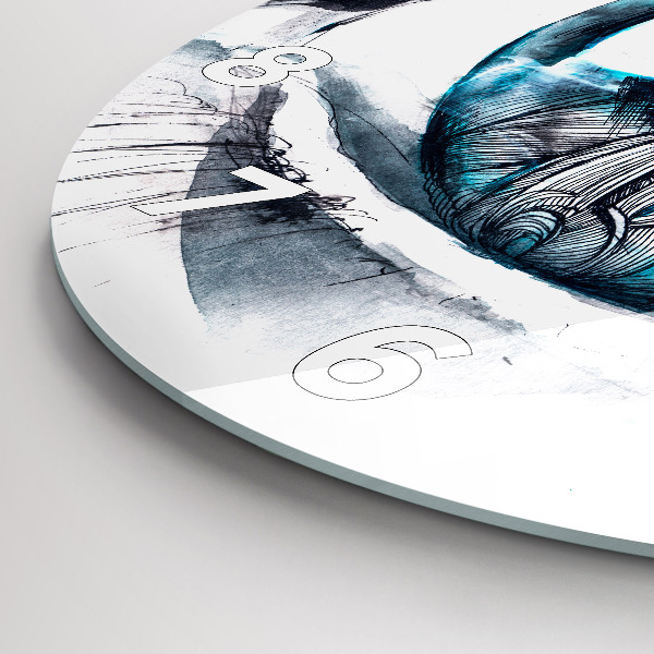 Reloj de pared redondo Ilustración de un lobo