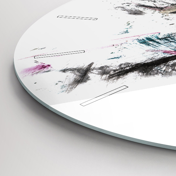 Reloj de pared redondo Perfil de un lobo pintado