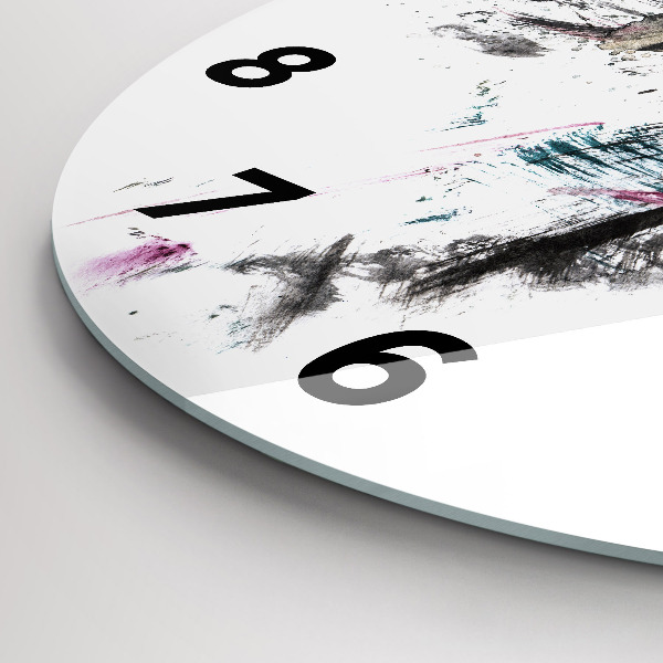 Reloj de pared redondo Perfil de un lobo pintado