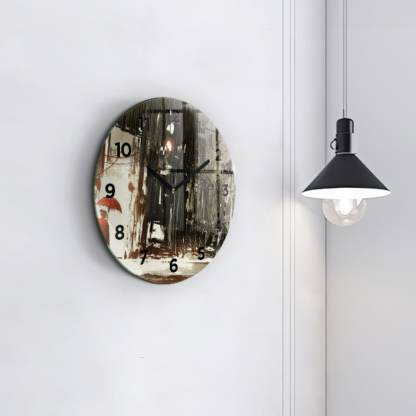 Reloj de cristal redondo Mujer en una noche lluviosa