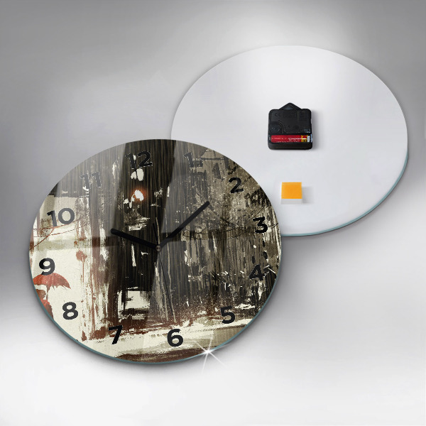 Reloj de cristal redondo Mujer en una noche lluviosa