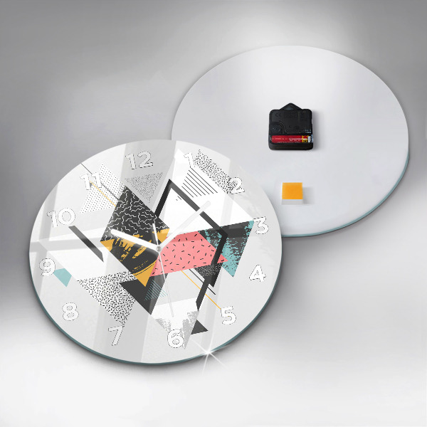 Reloj de cristal redondo Patrón geométrico