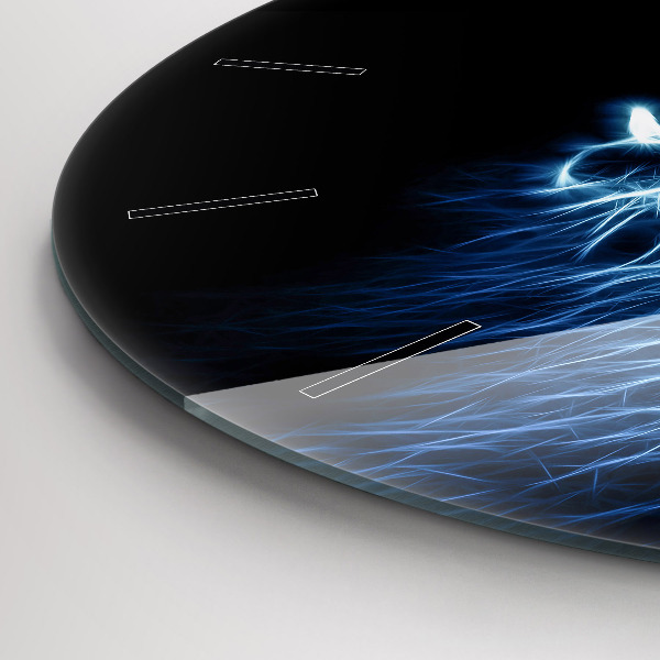 Reloj de cristal redondo Lenguaje corporal del león salvaje