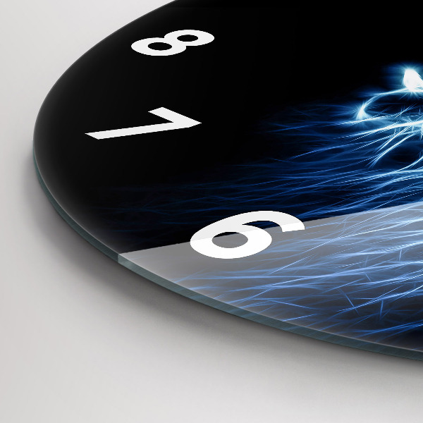 Reloj de cristal redondo Lenguaje corporal del león salvaje