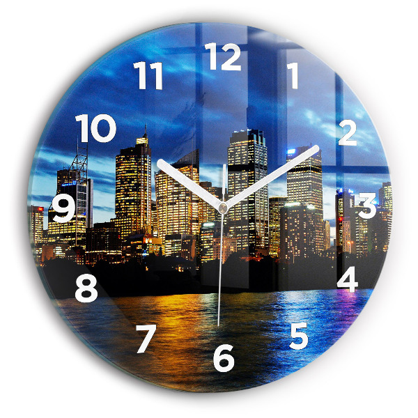 Reloj de pared redondo Sydney al atardecer