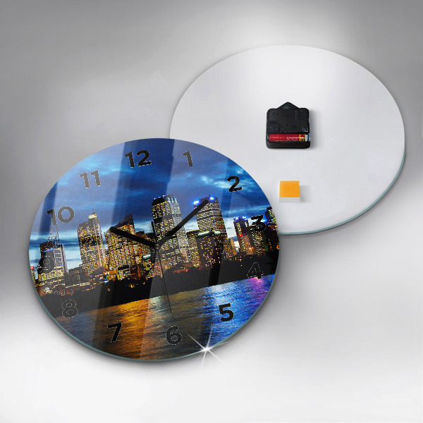 Reloj de pared redondo Sydney al atardecer