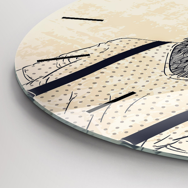 Reloj de cristal redondo Ciervo abstracto