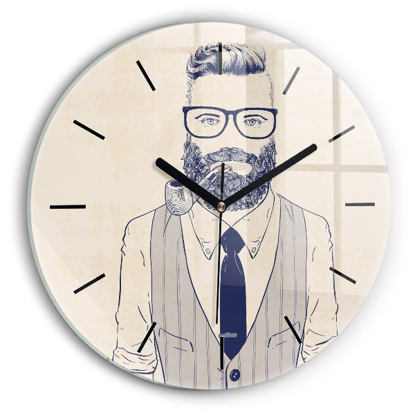 Reloj de pared redondo Hombre con barba