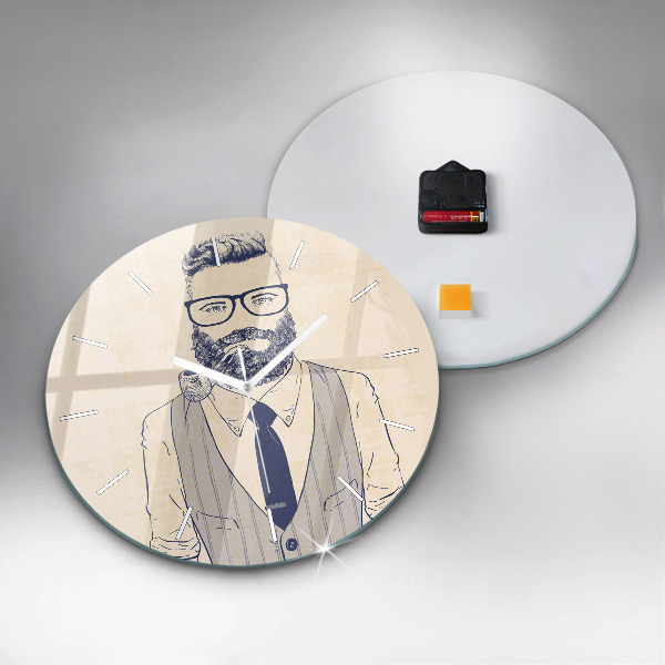 Reloj de pared redondo Hombre con barba