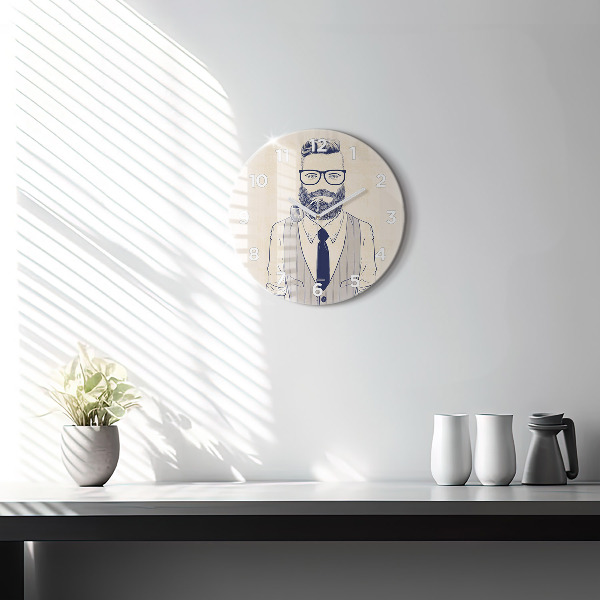 Reloj de pared redondo Hombre con barba