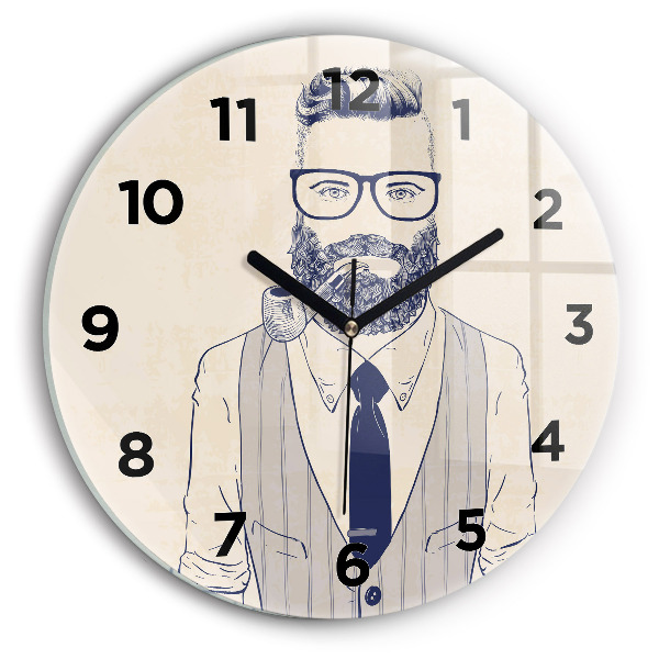 Reloj de pared redondo Hombre con barba