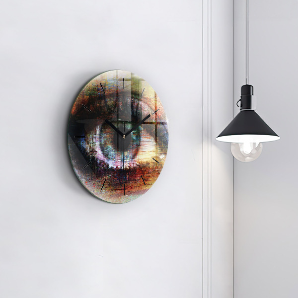 Reloj de pared redondo Arte callejero Ojo
