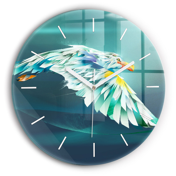 Reloj de cristal redondo Imagen de un águila volando