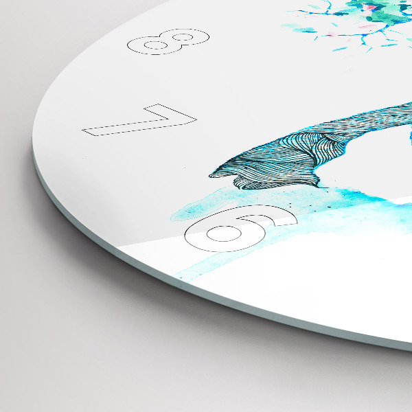 Reloj de cristal redondo Ilustración de un ciervo