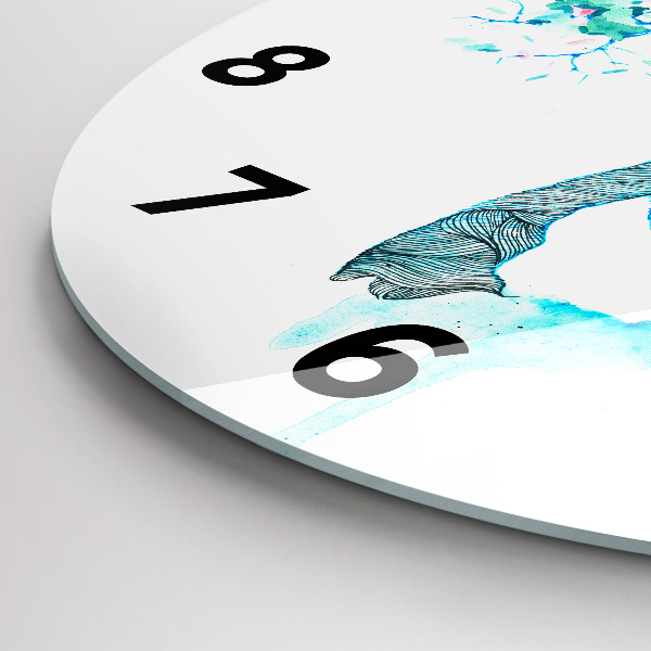 Reloj de cristal redondo Ilustración de un ciervo